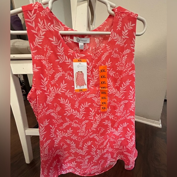 Christina B Multicolor Round Neckline Sleeveless Tank Top double layered xxl New - Picture 2 of 6